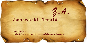 Zborovszki Arnold névjegykártya