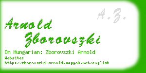 arnold zborovszki business card